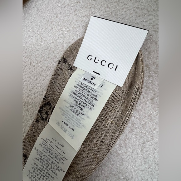 Gucci socks with lurex brand new logo monogram Supreme GG shimmer - Picture 4 of 7